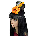 Капелюшок Марді Гра з помаранчевою трояндою 8947, фото 4