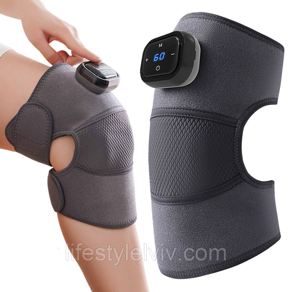 Массажер-грелка для колена до 60°, 3 режима, USB, JD82 / Массажер для коленного сустава / Грелка на плечо, фото 1