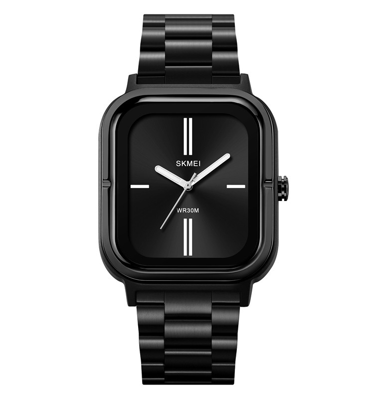 Skmei 2275 чоловічий наручний годинник класичний чорний/сріблясті квадратні
