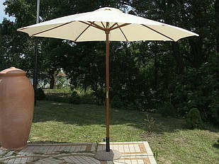 Зонт дерев'яний «Палладиум» Ø2.5 м для кафе, тераси, ресторану, дерево кемпас, купол поліестер