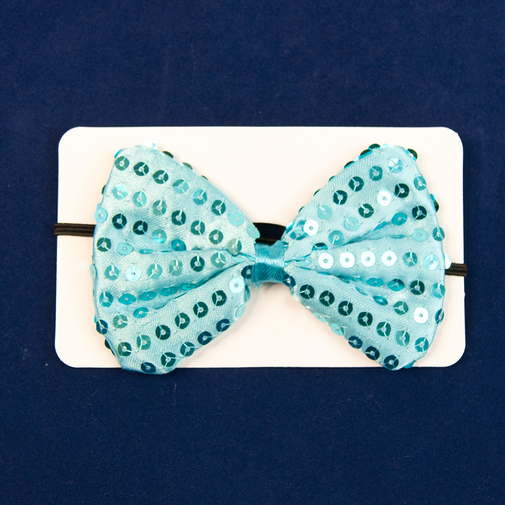 Краватка метелик з паєтками (блакитна), фото 1