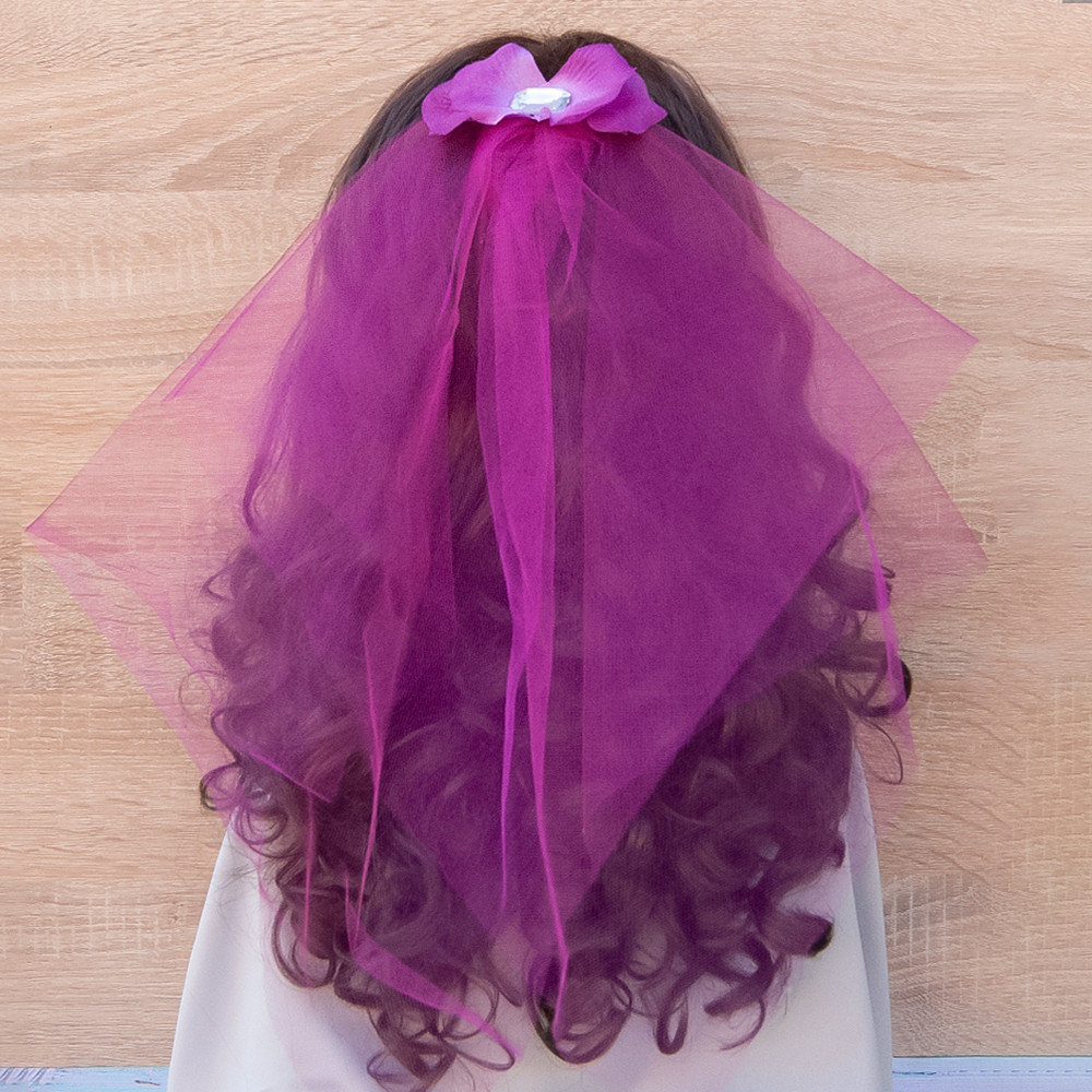 Фата Нареченої на дівич -вечір Classic (малинова), фото 1