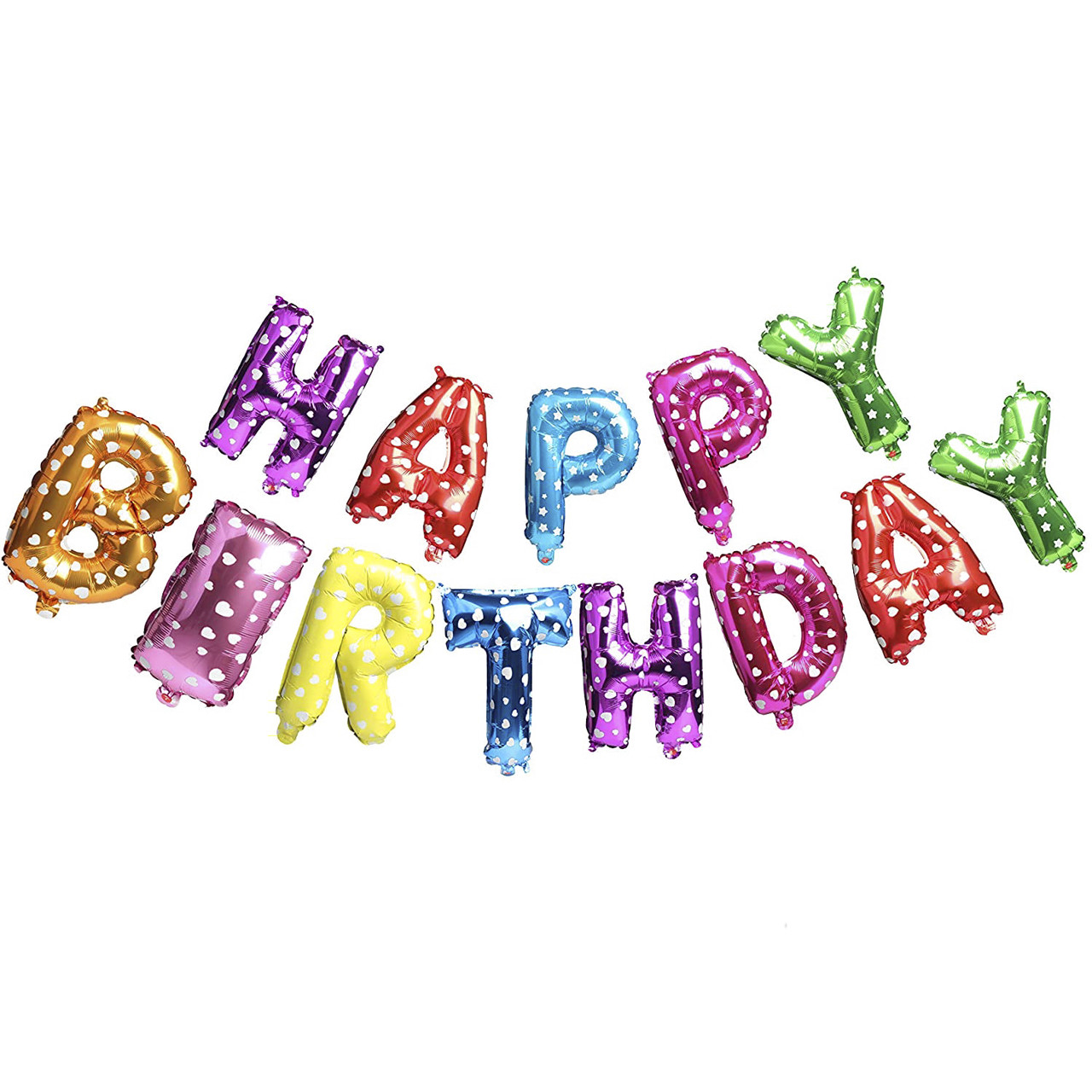 Фольговані Кулька літери HAPPY BIRTHDAY, 40см, кольорові, фото 1