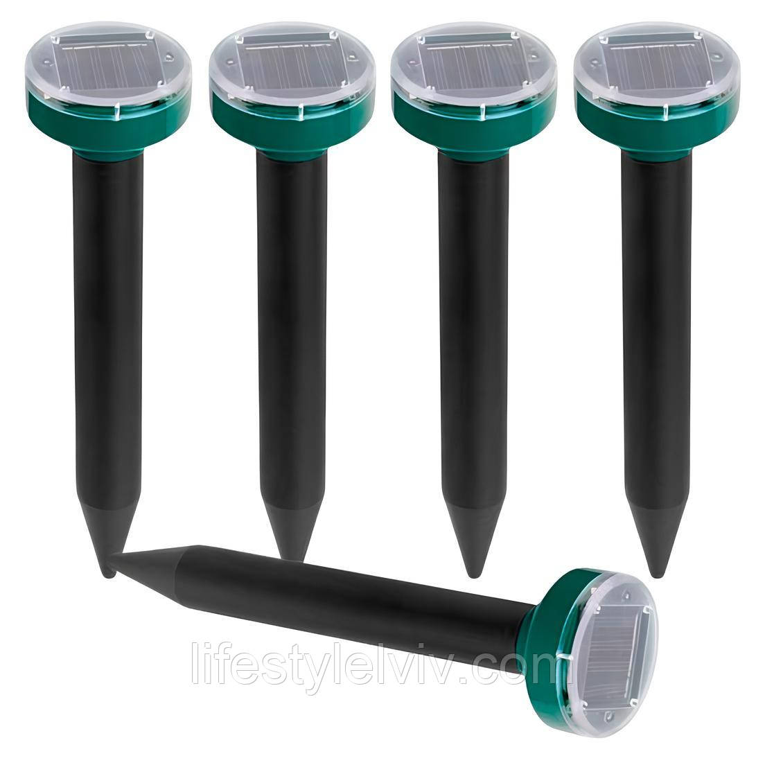 Комплект 5 шт Ультразвуковий відлякувач кротів, гризунів Garden Pro / Відлякувач на сонячній батареї, фото 1
