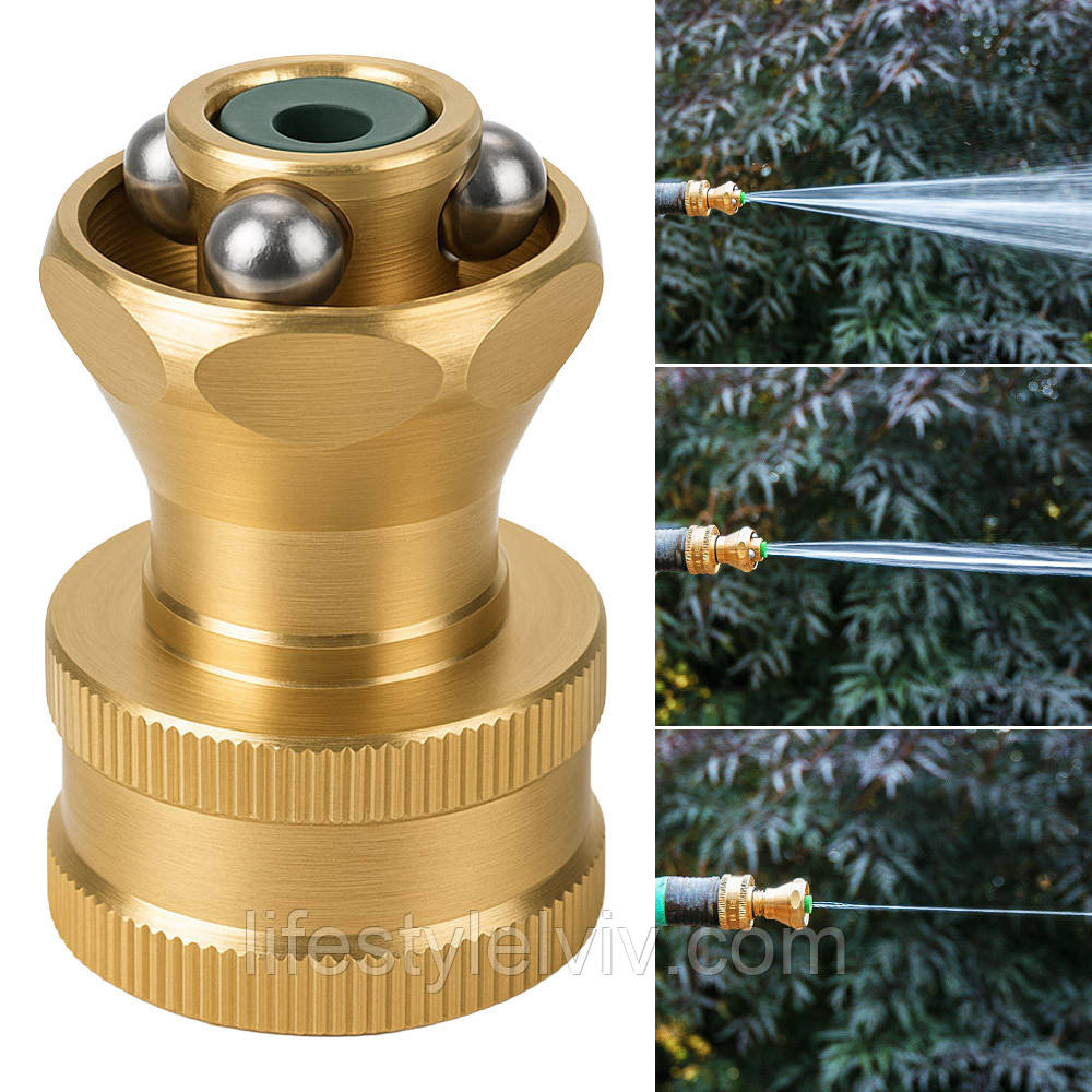 Насадка на шланг для поливу, 3 режими, 4,5х3см / Розпилювач на шланг / Насадка для поливу городу, фото 1