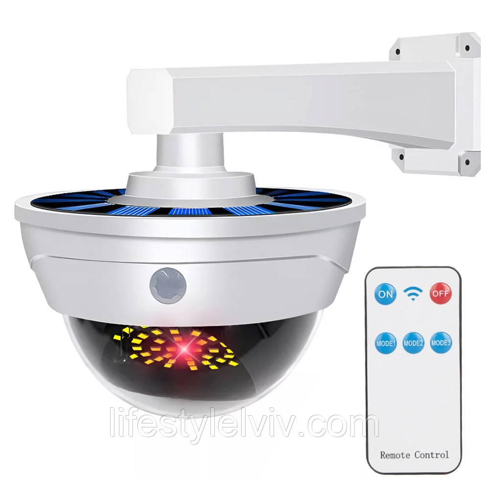 Камера муляж на сонячній батареї + пульт, SR-2118B / Муляж відеокамери з датчиком руху / Камера обманка, фото 1