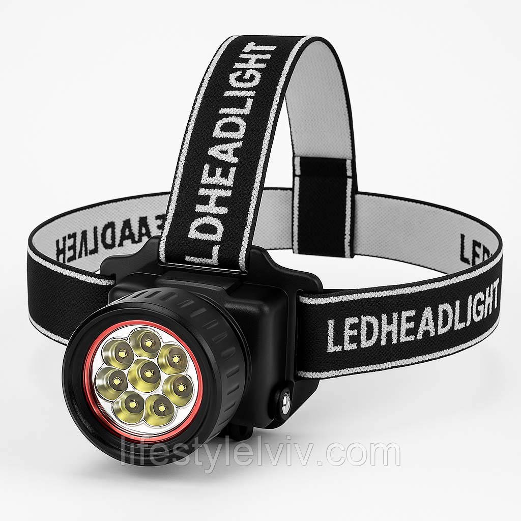 Ліхтар налобний, від батарейок, DQ-539 / Ліхтар на голову / Ліхтарик на голову, фото 1