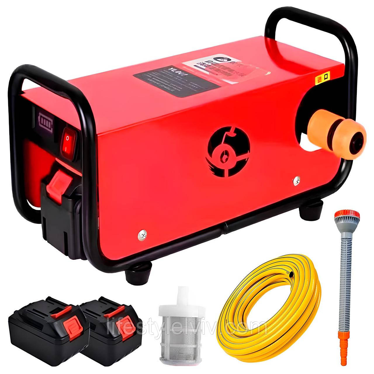 Портативний водяний насос високого тиску + 2АКБ, Pump-04 / Мийка високого тиску / Садова помпа для води, фото 1