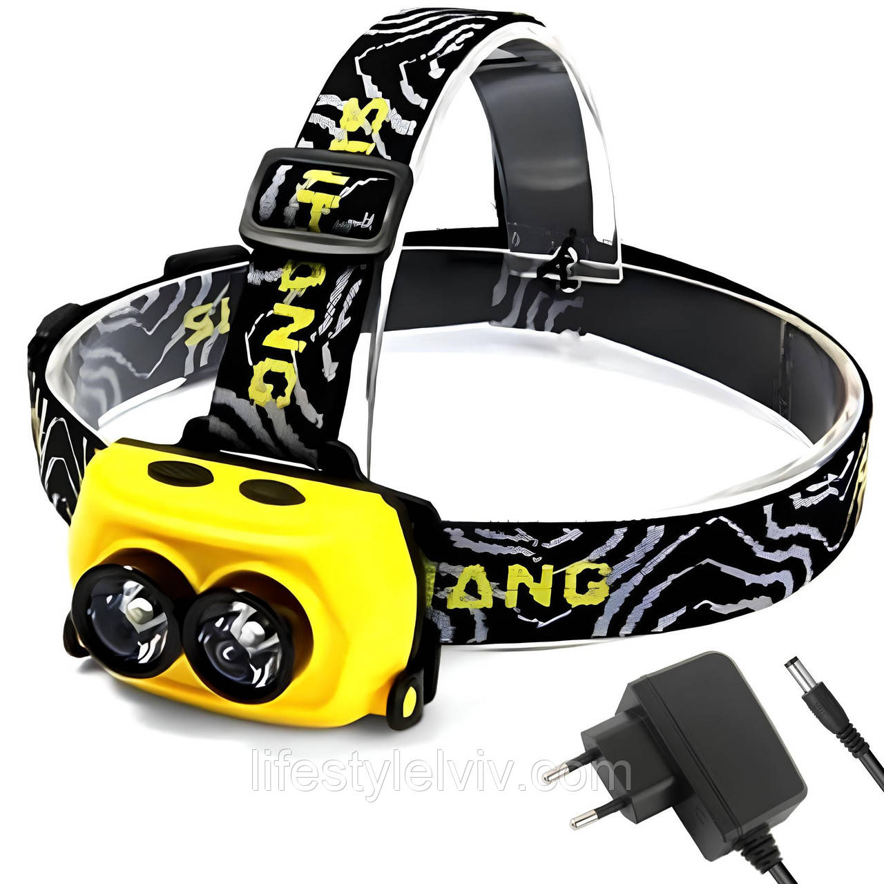 Ліхтар налобний з 2 світлодіодами LED+COB, C09 / Акумуляторний ліхтарик налобний / Світлодіодний ліхтар на лоб, фото 1