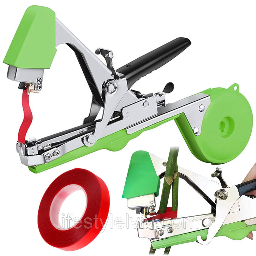 Садовий степлер для підв'язки винограду 31см + стрічка 30м / Тапенер для підв'язки рослин / Степлер садовий, фото 1