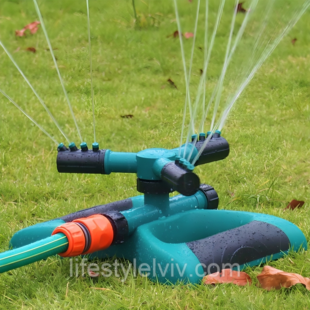 Садовий розпилювач для газону на 360°, LAWN SPRINKLER / Поливалка для городу / Спринклерний розбризкувач, фото 1