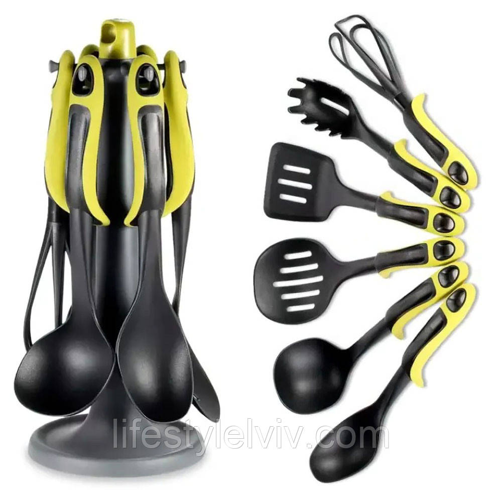 Набір кухонного приладдя на підставці, 6 предметів / Кухонне приладдя / Кухонний набір, фото 1