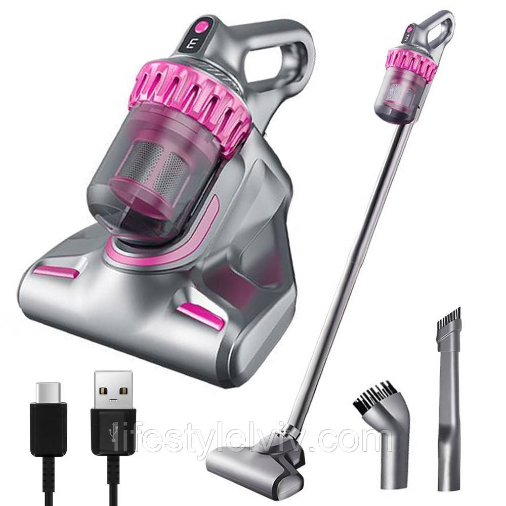 Акумуляторний пилосос + 4 насадки, 2000Вт / Бездротовий пилосос вертикальний / Ручний пилосос для дому, фото 1