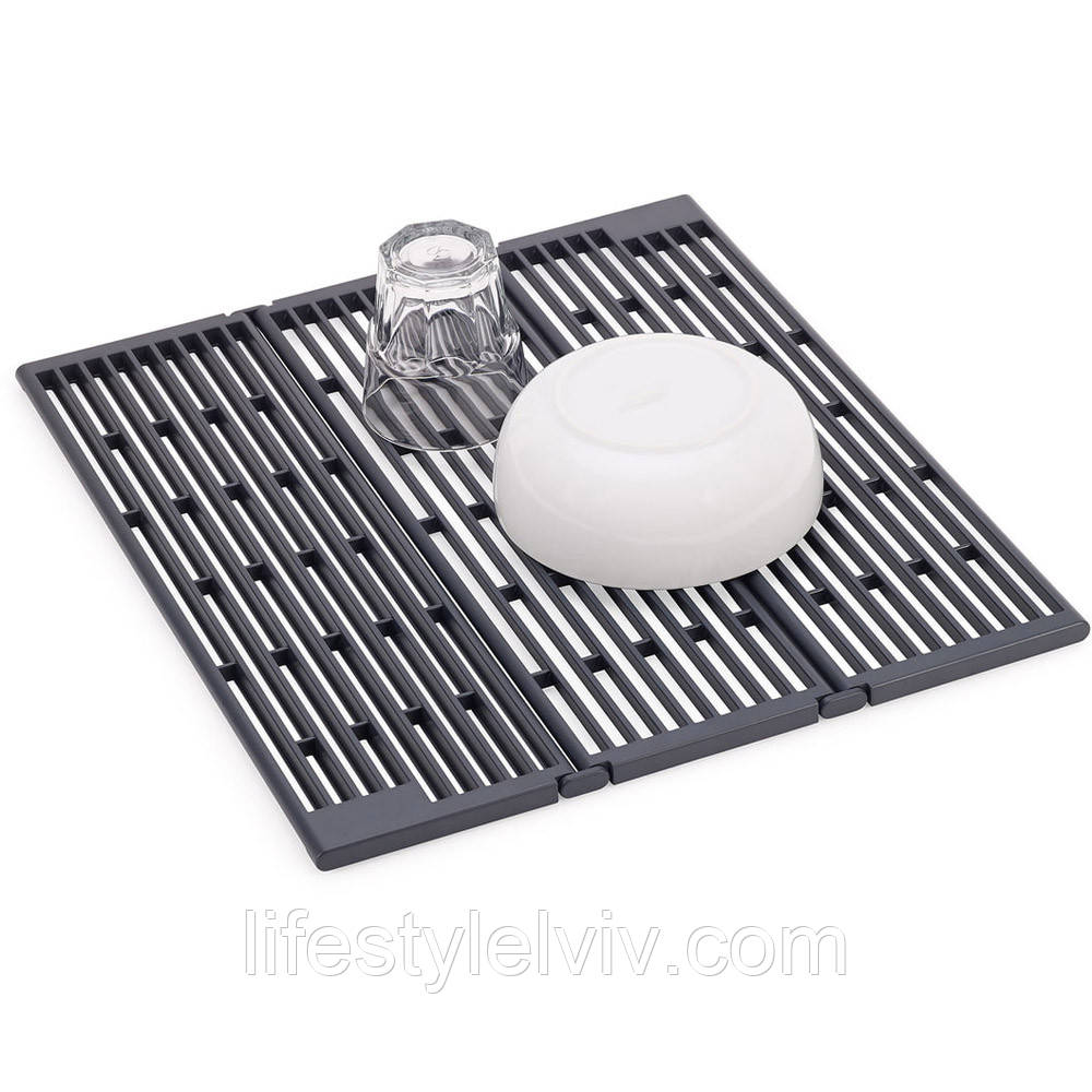 Сушка для посуду на мийку, 43х38,7см / Складна сушарка для посуду на раковину / Сушарка решітка на мийку, фото 1