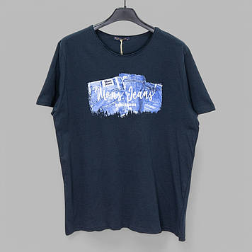 Футболка чоловіча Mons R-1582 Т.СИНЯ 100% бавовна 3XL(Р)