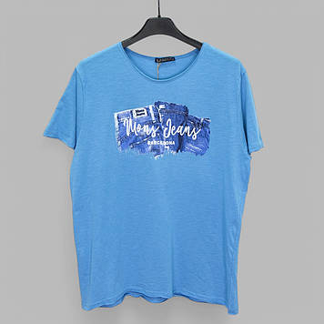 Футболка чоловіча Mons R-1582 БЛАКИТНА 100% бавовна 3XL(Р)