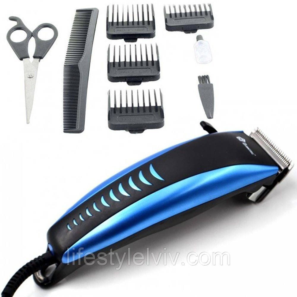 Машинка для стрижки волосся з 4 насадками, від мережі, MS 3302 / Чоловічий тример для стрижки волосся, фото 1