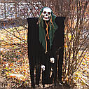 Декор для хеллоуїна Примарний Череп (125см) чорний з пляшково зеленим 10092, фото 4