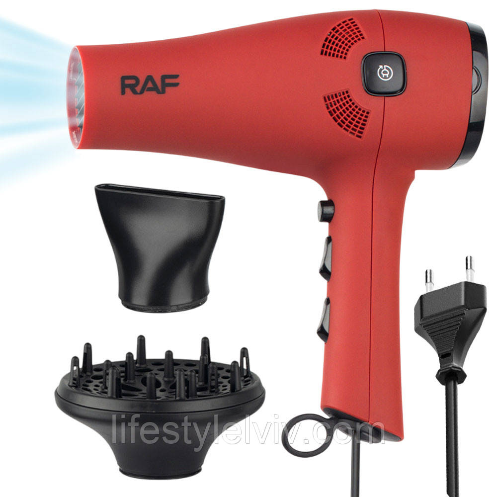 Фен для волосся з концентратором + дифузор 2000Вт, 2 режими, R402B / Фен сушка для волосся / Фен для укладання волосся, фото 1