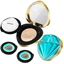 Кушон для обличчя + 2 змінних блоки та спонжик SKUV / Зволожуючий тональний крем кушон / Крем пудра кушон