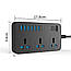Мережевий фільтр 2м, 3000Вт, (3×220В+6×USB), AR CP02 / Подовжувач з usb / Подовжувач переноска електрична, фото 6