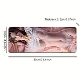 Килимок для миші з дизайном дівчини-аніме, розмір 80/30 см, фото 3