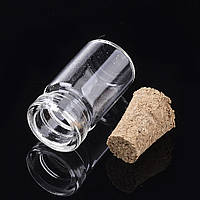 Декоративні скляні плашечки Finding Баночка скляна 1 мл з корковою пробкою 0.8 см x 1 см Прозора 18 мм х 10 мм