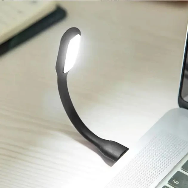 Портативний світлодіодний USB світильник на гнучкій ніжці для ноутбука або павербанка