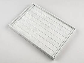 Планшет-вітрина для кілець та сережок сірого кольору (велюрова), ширина 35 см