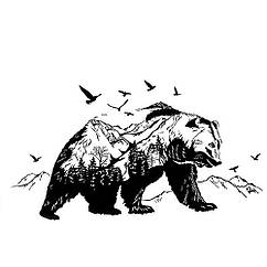 Інтер'єрна наклейка ZOO Чорний Гірський ведмідь XL8271 90х60см