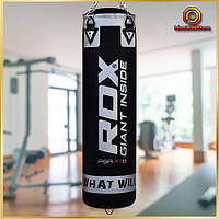 Боксерський мішок RDX Leather Black 1.4м 45-55 кг професійний снаряд для тренувань вдома та в залі