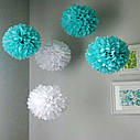 Декор паперові Помпони 30см (блакитний 0001), фото 4