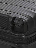 Валіза велика L поліпропілен чорна 77х53х33+5см/133л/4.8кг/Airtex 242, фото 10