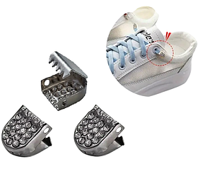 Металеві накінечники для шнурків М-4580 колір Темний-нікель