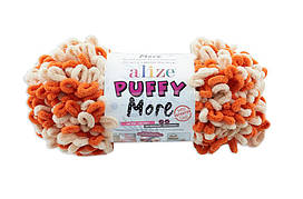 Нитки пряжа для в'язання петлями велюрова плюшева для пледів PUFFY MORE Пуффі Мо № 6538