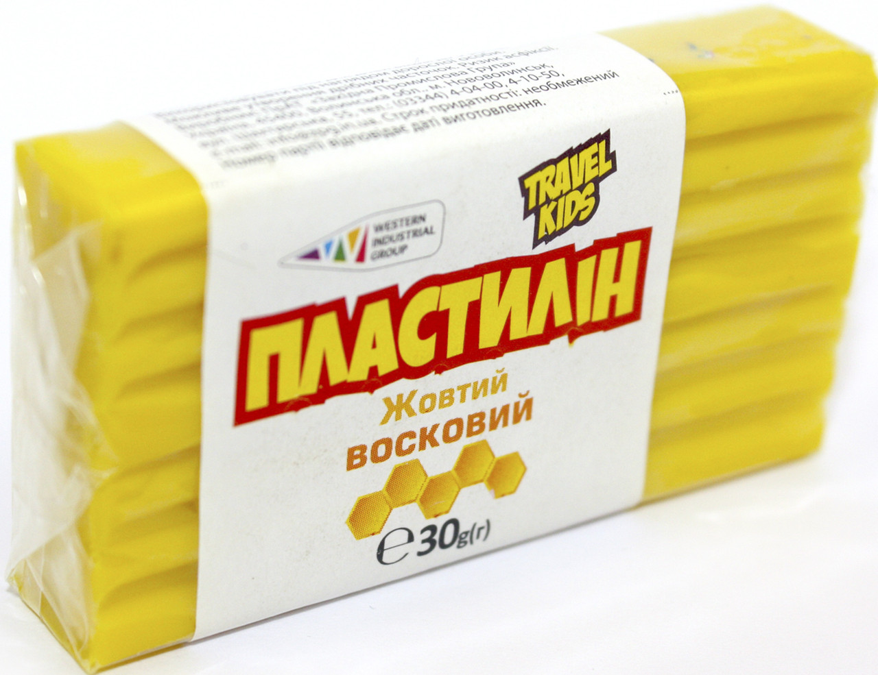 Пластилін "Гамма UA" 30гр жовтий,восковий №333107(12)(48)