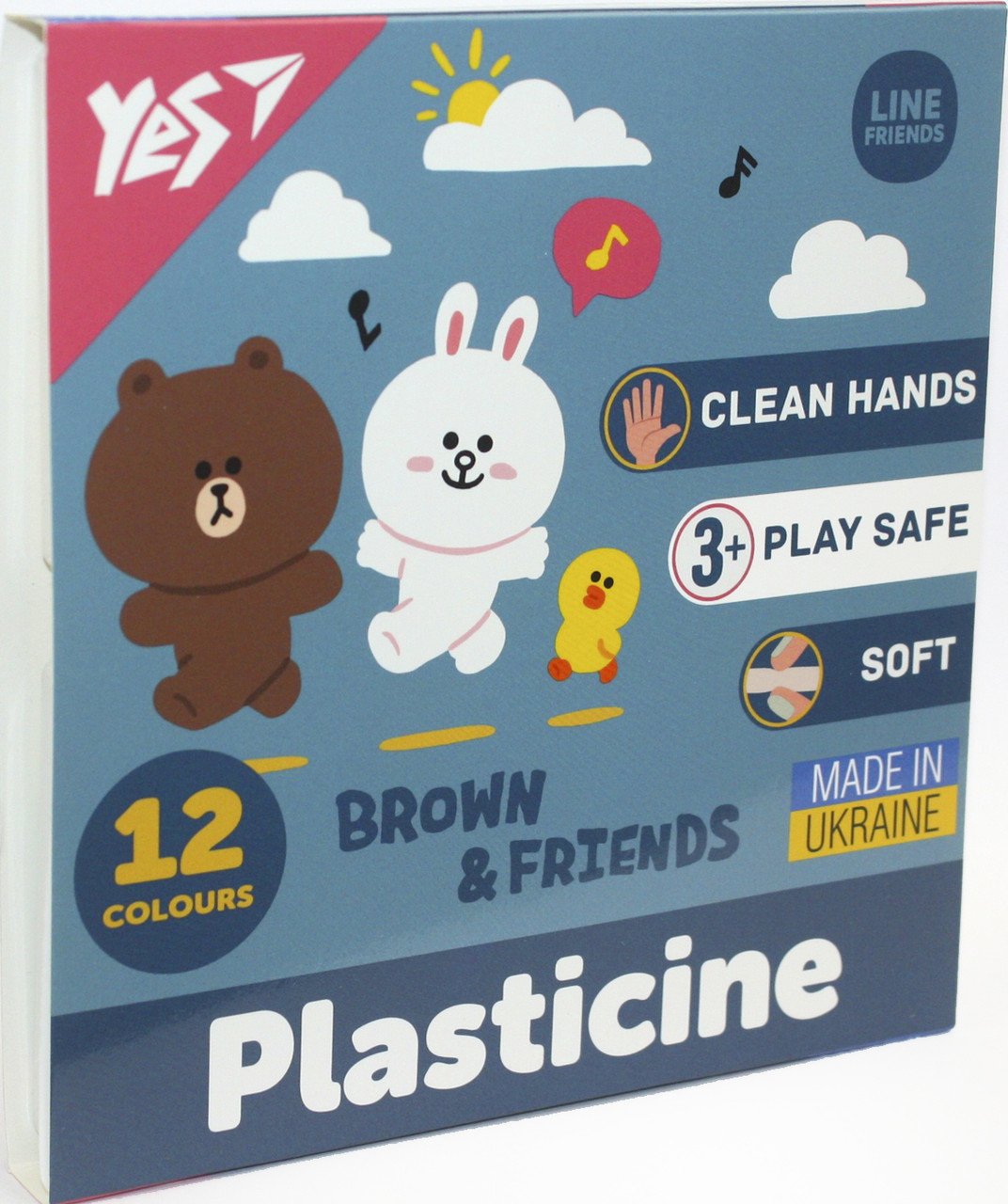 Пластилін "Yes" Line Friends 12 кольор. 240гр №540670(20), фото 1