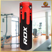 Боксерський мішок RDX Leather Black/Red 1.5м 45-55 кг професійний снаряд для тренувань вдома та в залі