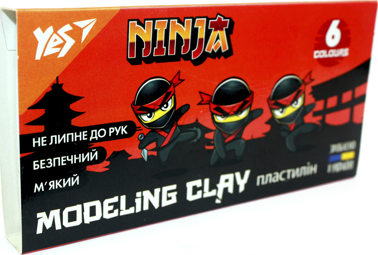 Пластилін "Yes" Ninja 6 кольор. 120гр №540624(40), фото 1