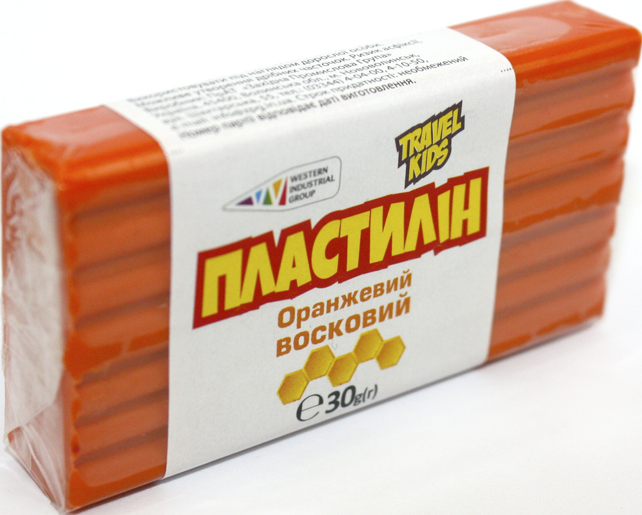 Пластилін "Гамма UA" 30гр помаранчевий,восковий №333106(12)(48)