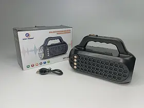Портативна Bluetooth колонка EP-516 15 Вт з акумулятором, сонячною панеллю та ліхтариком iC227
