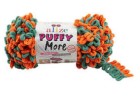 Нитки пряжа для в'язання петлями велюрова плюшева для пледів PUFFY MORE Пуффі Мо № 6548
