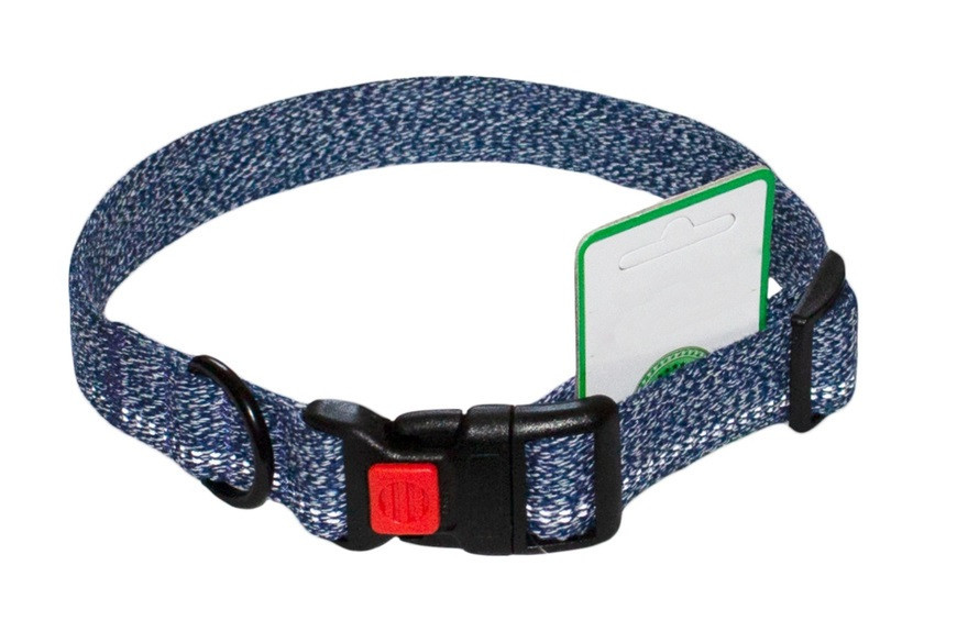 Нашийник 4516 20мм (30-40) "MILANGE" одинарний з фастексом світловідбиваючий (Синій)