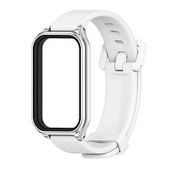 Силіконовий ремінець Mijobs Classic для фітнес браслета Xiaomi Smart Band 9 Active - White