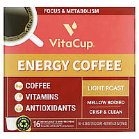 VitaCup, Energy Coffee, легке обсмажування, 16 чашок по 11 г (0,39 унції)