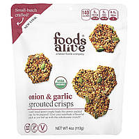 Foods Alive, хрусткі чипси, цибуля та часник, 113 г (4 унції)