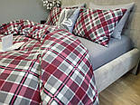 Крафт бордо/сіра гавань, Turkish flannel (Полуторний), фото 9