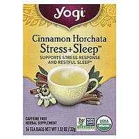 Yogi Tea, Stress + Sleep, орчаста з корицею, без кофеїну, 16 чайних пакетиків, 32 г (1,12 унції)