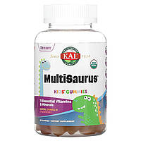 KAL, Kids Multisaurus, жувальні мармеладки, лимон, апельсин і полуниця, 60 жувальних таблеток