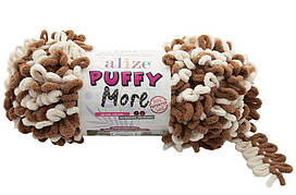 Нитки пряжа для в'язання петлями велюрова плюшева для пледів PUFFY MORE Пуффі Мо № 6563